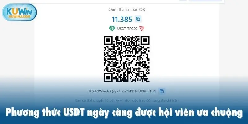 Phương thức USDT ngày càng được hội viên ưa chuộng
